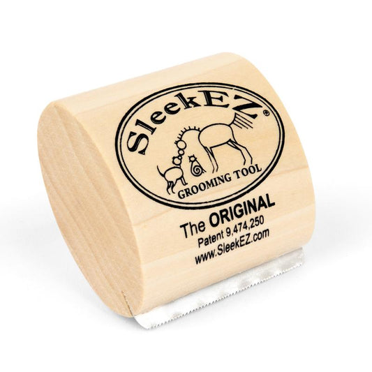 SleekEZ Cat Grooming Brush - Effortless Shedding & Fur Removal Tool with Wooden Handle and Stainless Steel Blade for Cats, Dogs, and Rabbits