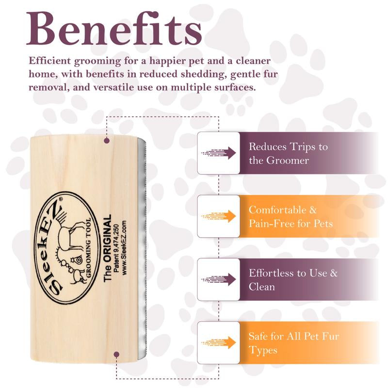Sleekez Ultimate Deshedding Brush for Dogs & Cats - Effortless Grooming Tool for All Fur Types
